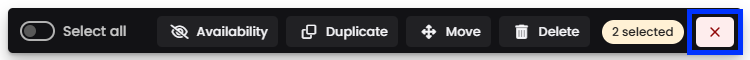 Moodle - Bulk Actions Menu - Close Button